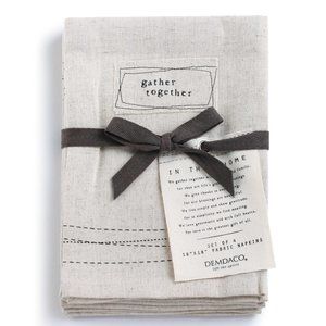 NWT - Demdaco Set of 4 Gather Together Cloth Napkins